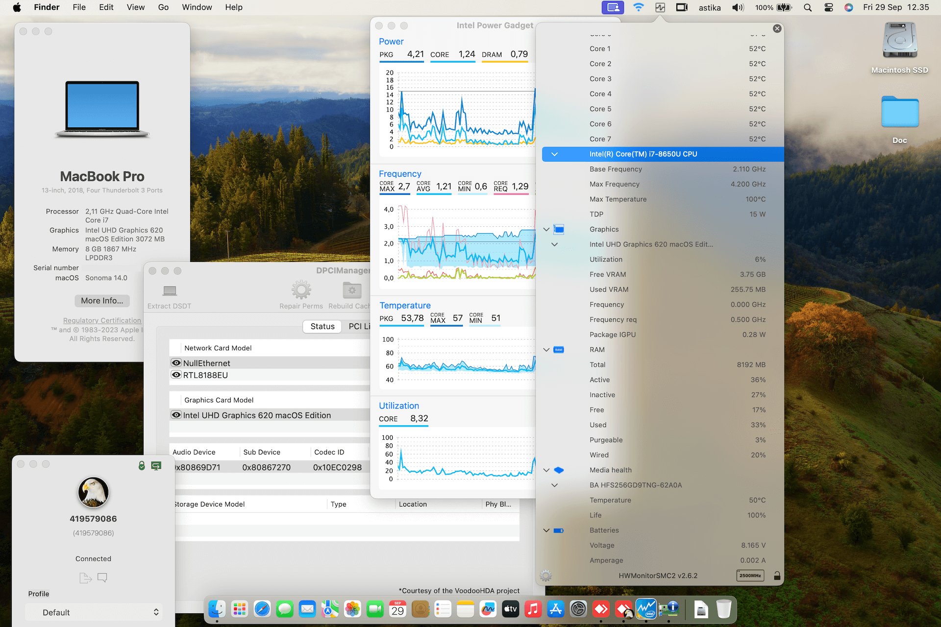 Success Hackintosh macOS Sonoma 14.0 Build 23A344 in Microsoft Surface Book 2